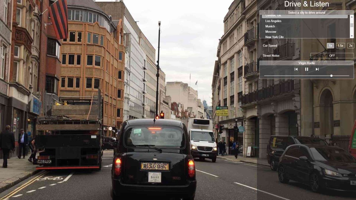 drive and listen εικονικό ταξίδι με αυτοκίνητο στους δρόμους του Λονδίνου