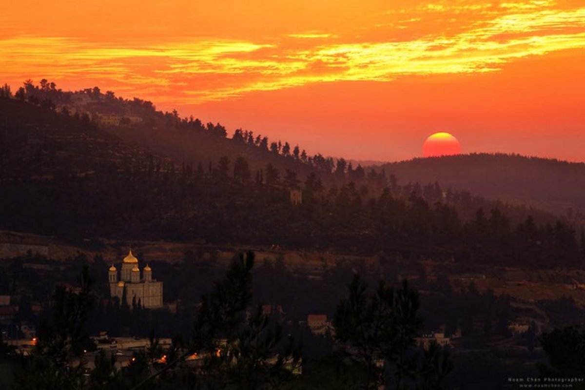 Ιερουσαλήμ πόλη με γοητεία υπέροχες φωτογραφίες από το ηλιοβασίλεμα