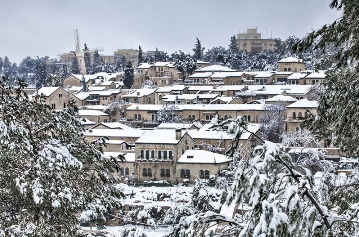 Ιερουσαλήμ πόλη με γοητεία υπέροχες φωτογραφίες από την χιονισμένη πόλη