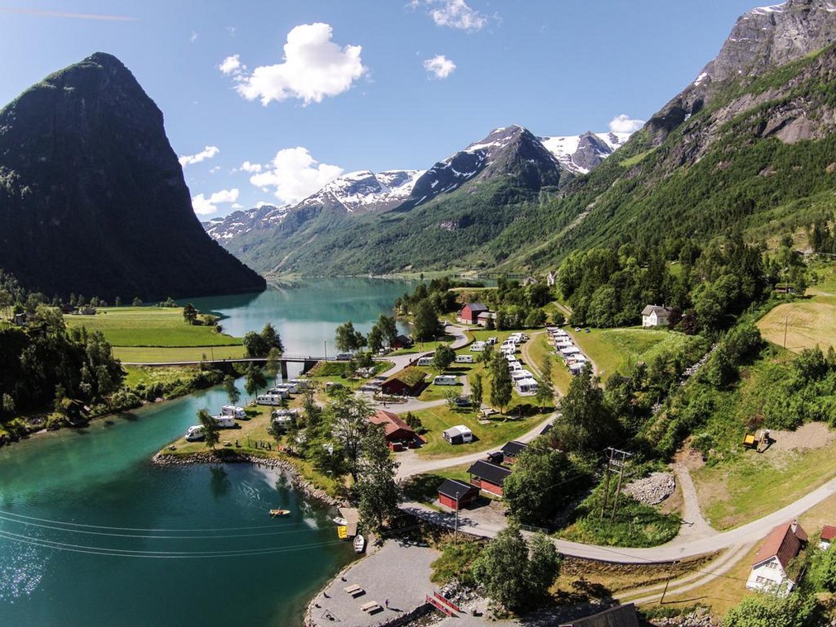 Όμορφα χωριά Ευρώπη Olden Νορβηγία