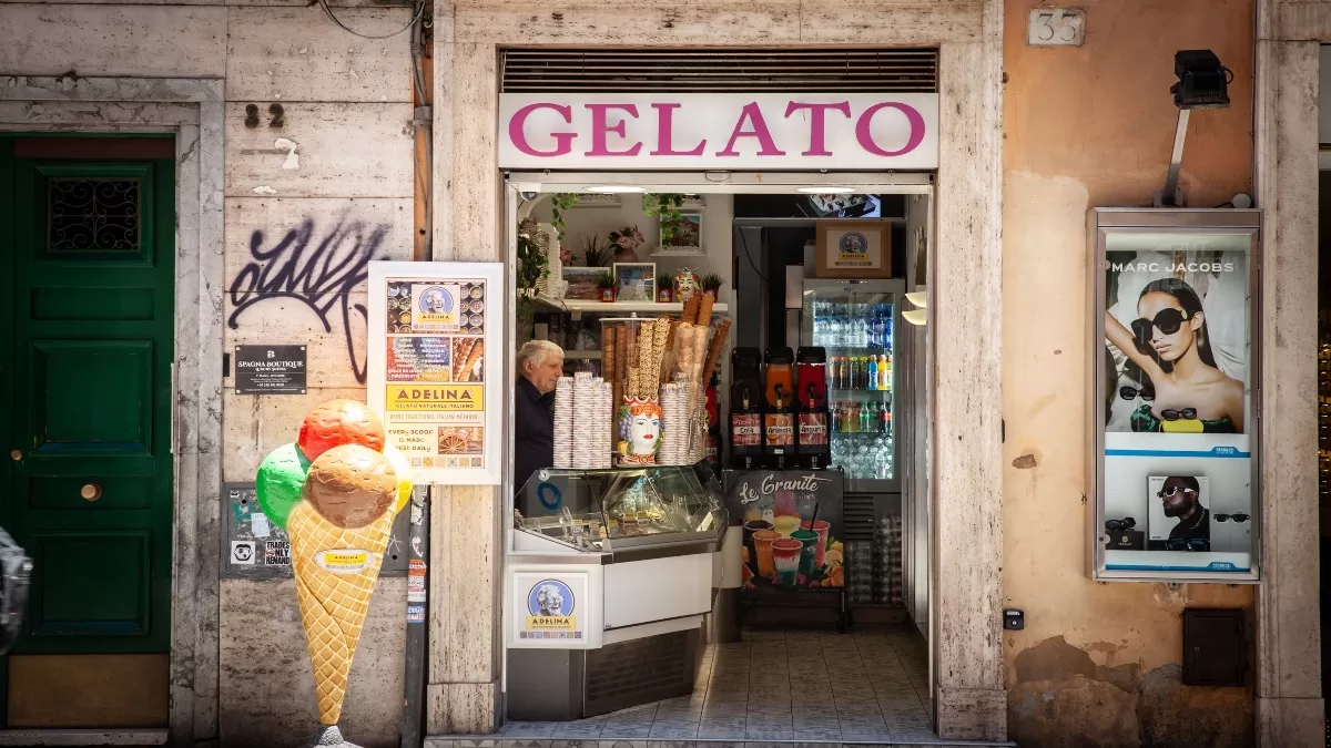 κλασικό μαγαζί gelato στη Ρώμη